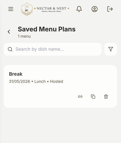 N&N App Menu Page
