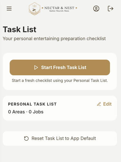 N&N App Menu Page